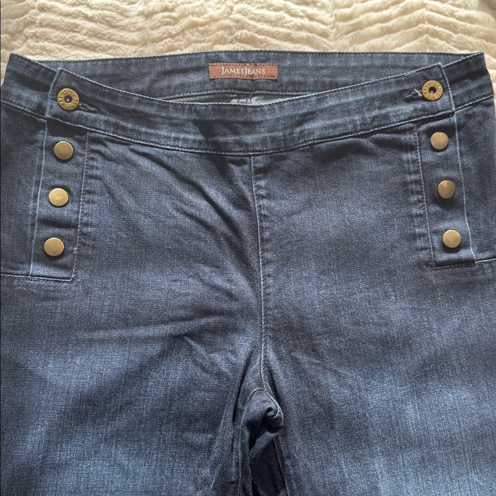 James Jeans Navy Button-Accent Denim